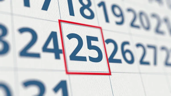 Calendar with checked day of the month 3D