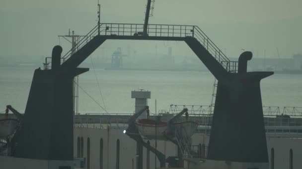 Port Samsun Derrière Les Canots Sauvetage Navire Turquie — Video
