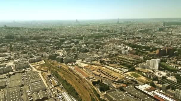 Flygfoto Paris Med Eiffeltornet — Stockvideo