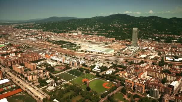 Aerial View Torino Lingotto Railway Station — Stock Video