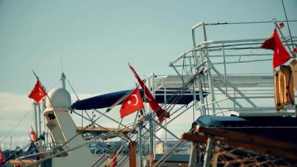 トルコの船舶の旗 — ストック動画