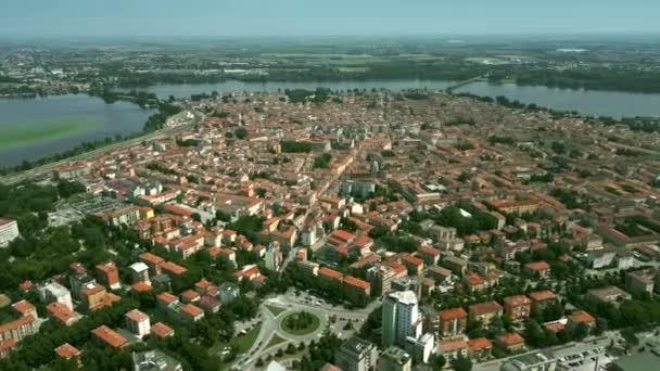 Aerial Shot City Mantova — Stock Video