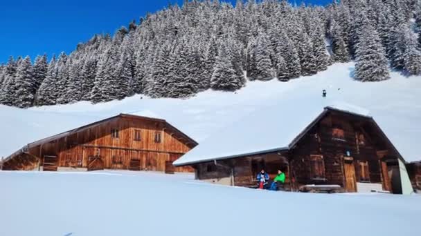 Sarnen Suiza Febrero 2023 Chalets Agrícolas Alpinos — Vídeo de stock