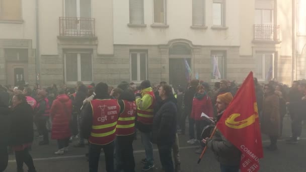Mulhouse France February 2023 Protesters Smoke — 图库视频影像