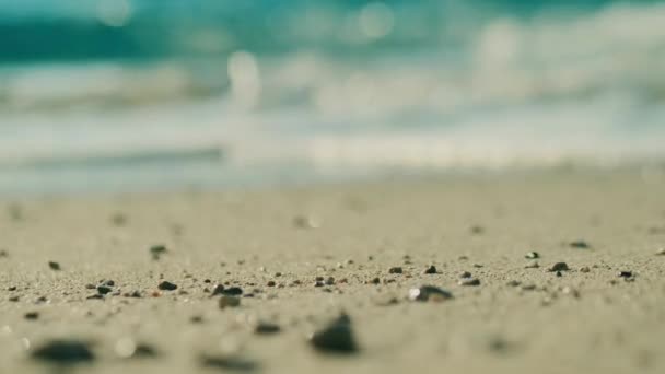 Θαλασσινά Κύματα Στην Παραλία Της Άμμου — Αρχείο Βίντεο