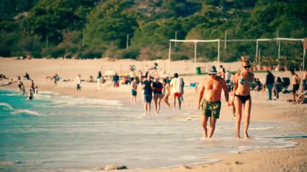 Oludeniz Türkei November 2022 Menschen Verbringen Zeit Berühmten Türkischen Strand — Stockvideo