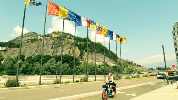 Grenoble Fransa Hazi Ran 2023 Bayraklar Dalgalanıyor — Stok video