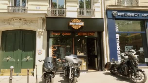 Paris Frankreich Juni 2023 Harley Davidson Motorräder — Stockvideo