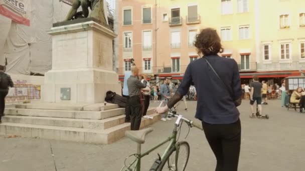 Grenoble Γαλλια Ιουνιου 2023 Πλατεία Αγίου Ανδρέα — Αρχείο Βίντεο