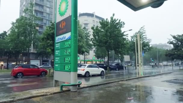 Grenoble Francia Giugno 2023 Prezzi Del Carburante Stanno — Video Stock