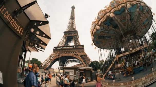 Paris France June 2023 Classic Carousel — Stock Video