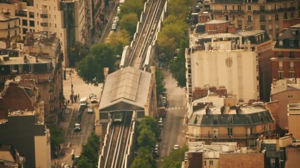 Поезд Отходит Станции Метро Cambronne Париже — стоковое видео