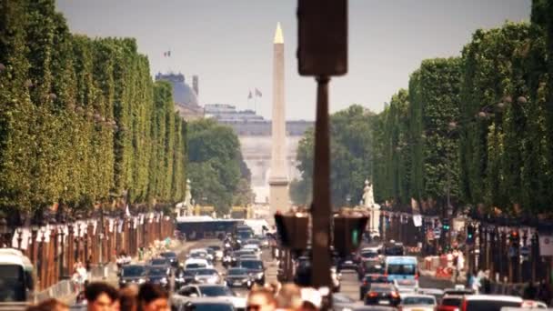 Champs Elysees Caddesinde Yol Trafiği — Stok video