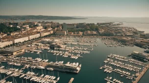 Vista Aérea Del Puerto Deportivo Trieste — Vídeo de stock