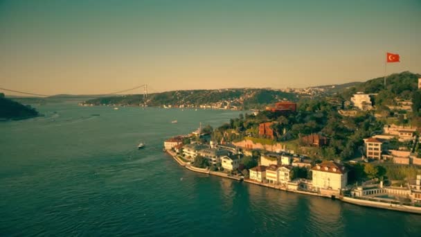 Luftaufnahme Der Bosporus Straße — Stockvideo