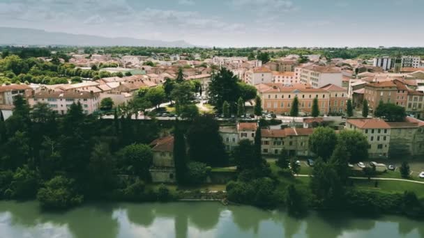 Vue Aérienne Ville Romans Sur Isère — Video