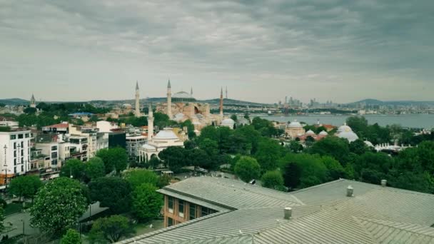 Istanbul Türkei Mai 2023 Luftaufnahme Der Hagia Sophia — Stockvideo