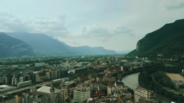 Luftaufnahme Der Stadt Grenoble — Stockvideo