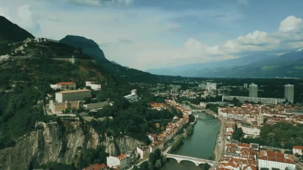 Zdjęcie Historycznej Części Grenoble Powietrza — Wideo stockowe