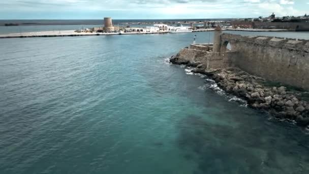 Letecký Záběr Starobylou Zeď Pevnosti — Stock video