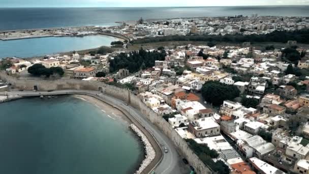 Vista Aérea Del Dron Antigua Muralla Fortaleza — Vídeos de Stock