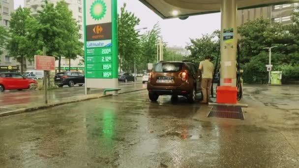 Grenoble Francia Junio 2023 Gasolinera — Vídeos de Stock