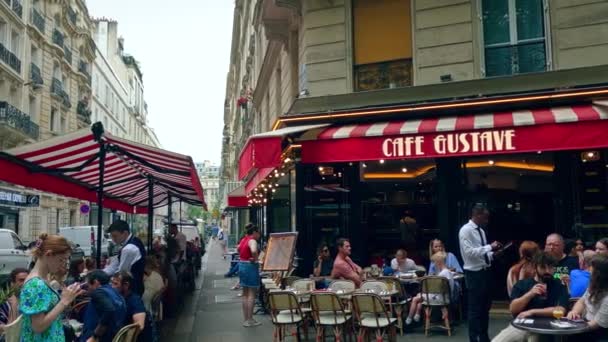 Paris França Junho 2023 Café Lotado Gustave — Vídeo de Stock