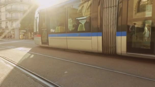 法国格林布尔 2023年6月30日Tag城市有轨电车 — 图库视频影像