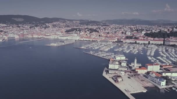 Flygfoto Kustdelen Trieste — Stockvideo