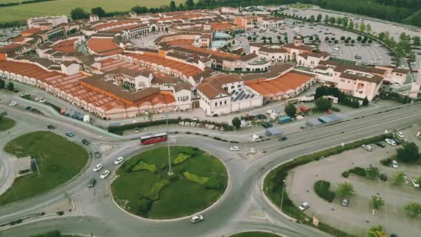 Aerial View Italian Outlet — Stock Video