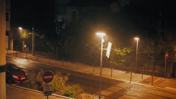 Notte Piovosa Città — Video Stock