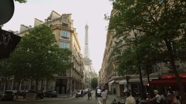 Paris Frankreich Juni 2023 Pariser Straße Lizenzfreies Stock-Filmmaterial