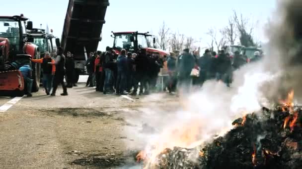 Grenoble Francia Gennaio 2024 Proteste Degli Agricoltori Francesi — Video Stock