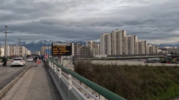Grenoble Francia Enero 2024 Bloqueo Carreteras Por Agricultores Franceses — Vídeos de Stock