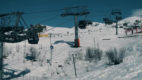 Huez Franciaország 2024 Február Alpesi Sípálya — Stock videók