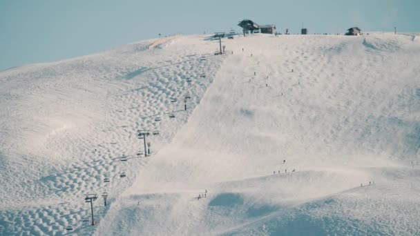 Pista Esquí Alpino Telesilla Clip De Vídeo