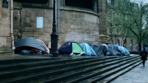 Many Tents Migrants Homeless — Stock videók
