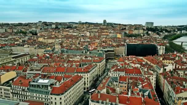 Luftaufnahme Von Lyon Mit Dem Rathaus — Stockvideo