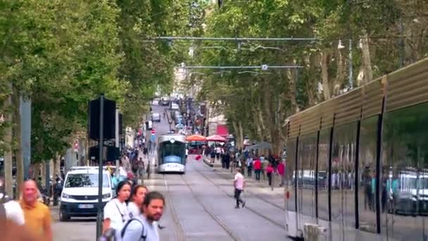 Marseille France August 2023 Modern Trams — Αρχείο Βίντεο