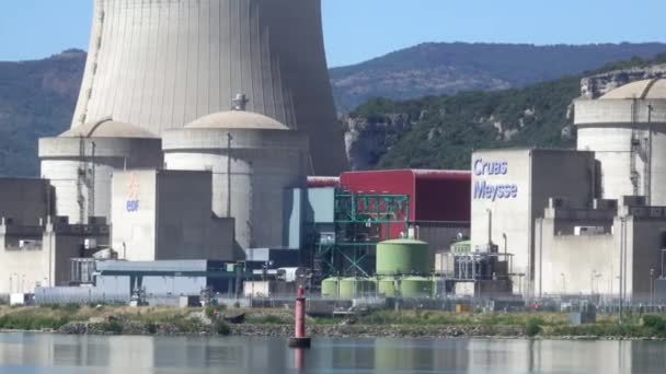 Cruas France August 2023 Cruas Nuclear Power Plant — Vídeo de Stock