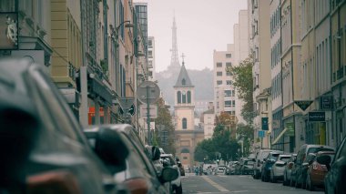 LYON, FRANCE - OCTOBER 30, 2024. Metallic tower of Fourviere clipart