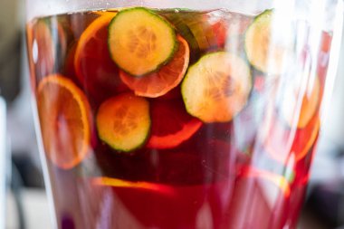 non Alcoholic fruit punch in dispenser ready to serve