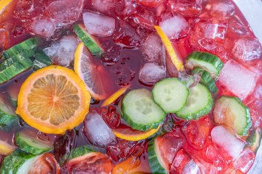 non Alcoholic fruit punch in dispenser ready to serve