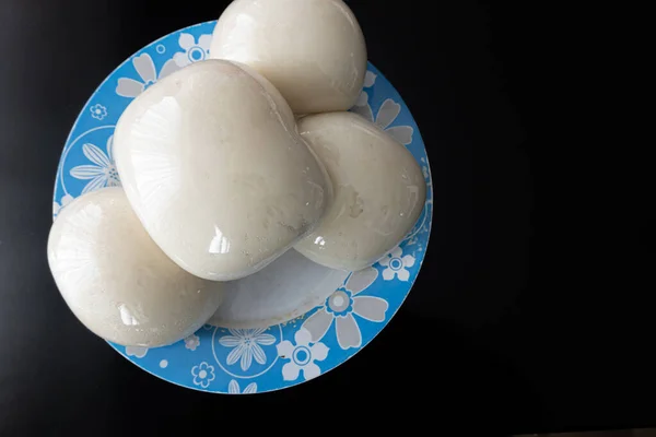 Nijerya Tatlı Patatesli Fufu Servis Etmeye Hazır — Stok fotoğraf