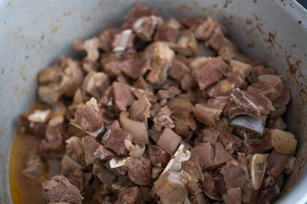 Gekookt Geitenvlees Een Pot — Stockfoto