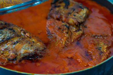 Nijerya biber soslu tencere balığı sosu.