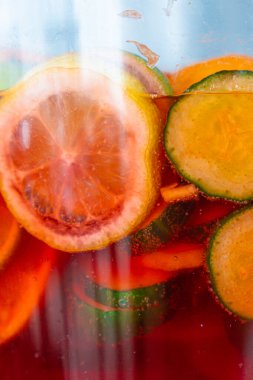 non Alcoholic fruit punch in dispenser ready to serve