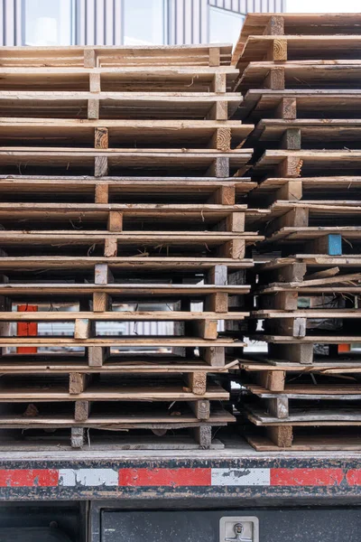 old recycled wood pallets for shipping items