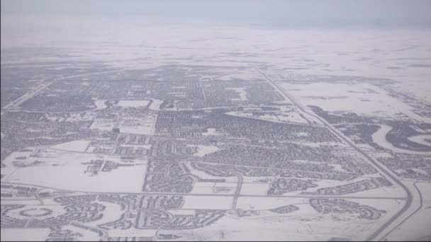 Letadlo Přijíždějící Přistávající Winnipegu Manitoba — Stock video