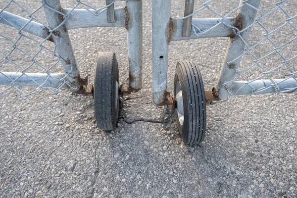 Closed Wheeled gate fence in a factory